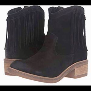 Eric Michael distressed suede fringe boots